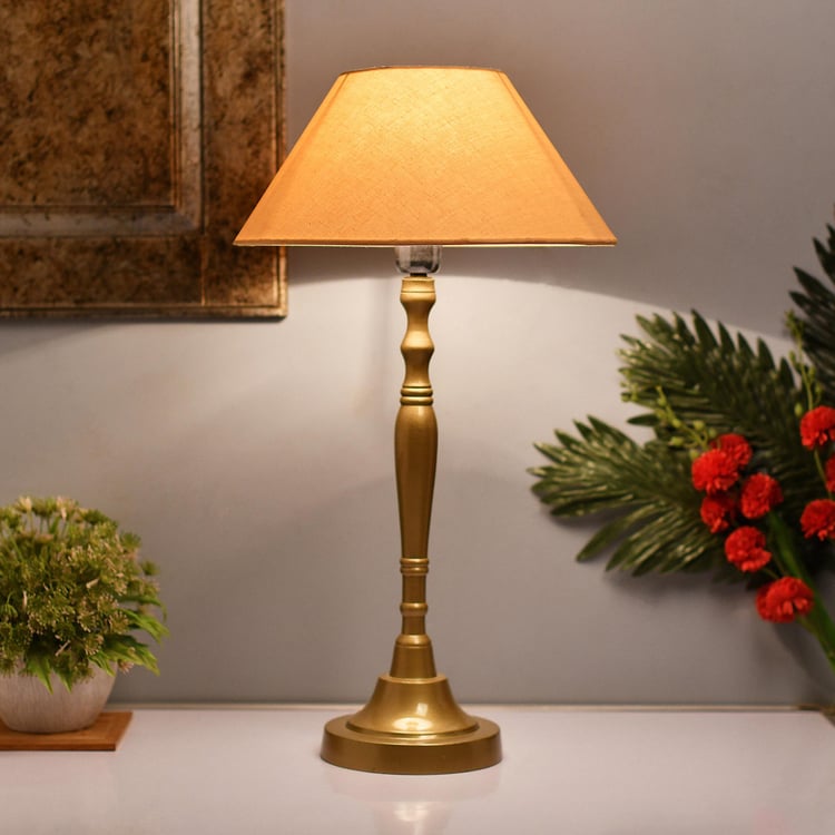 HOMESAKE Contemporary Decor Gold Textured Metal Table Lamp