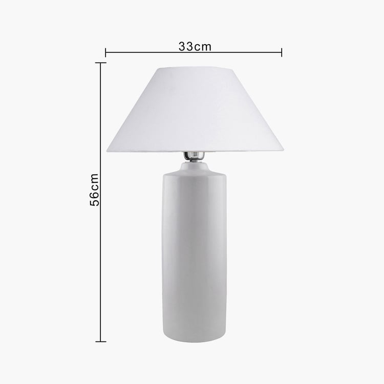 HOMESAKE Contemporary Decor White Solid Ceramic Table Lamp