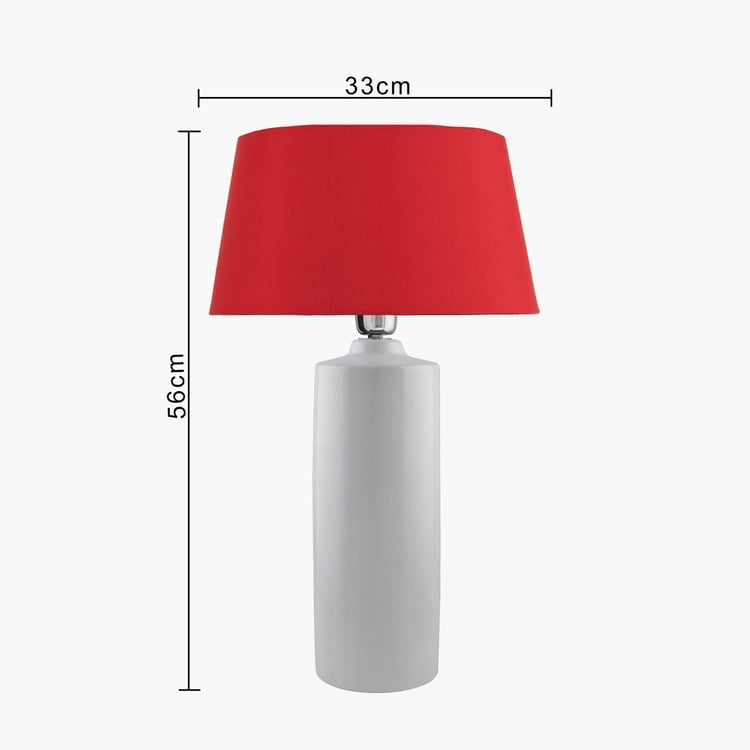 HOMESAKE Contemporary Decor Red And White Solid Ceramic Table Lamp