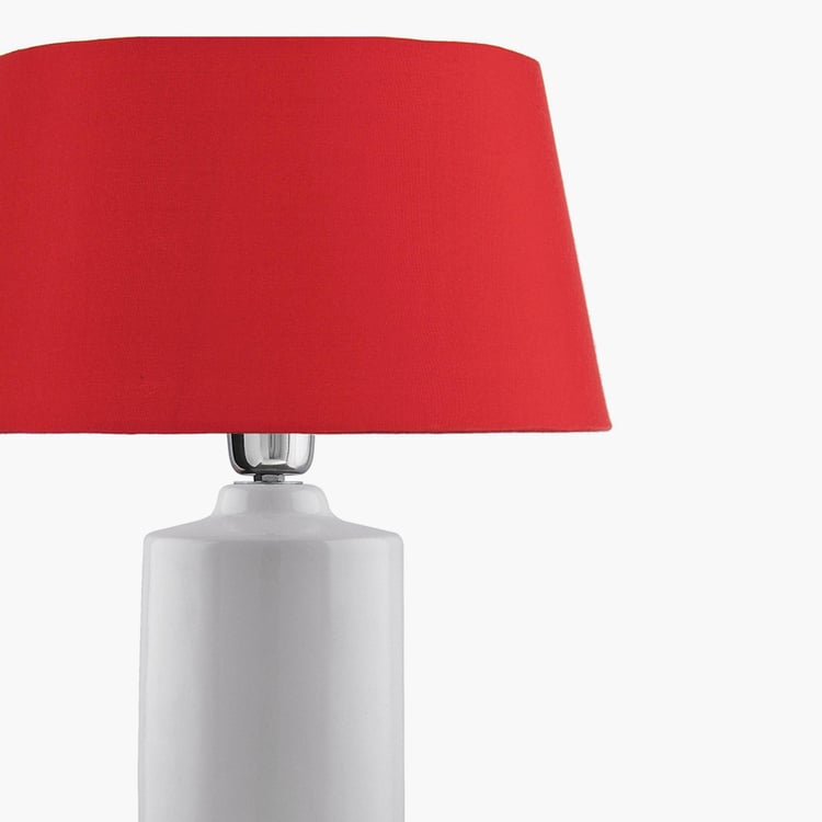 HOMESAKE Contemporary Decor Red And White Solid Ceramic Table Lamp