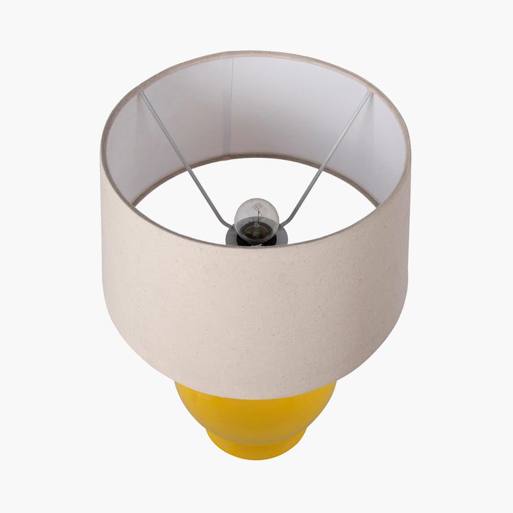 HOMESAKE Contemporary Decor Yellow Solid Ceramic Table Lamp