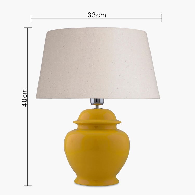 HOMESAKE Contemporary Decor Yellow Solid Ceramic Table Lamp