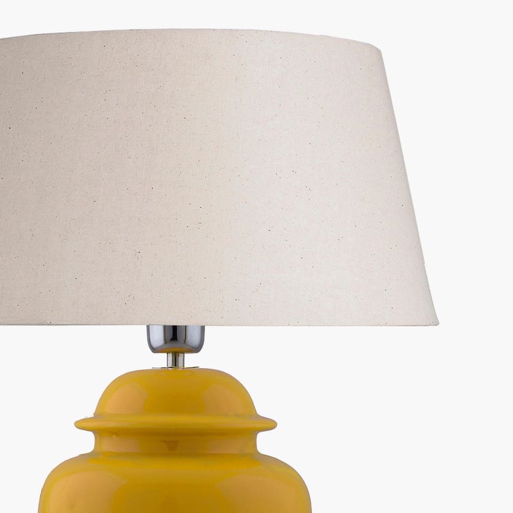 HOMESAKE Contemporary Decor Yellow Solid Ceramic Table Lamp