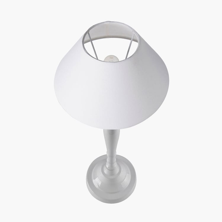 HOMESAKE Contemporary Decor White Textured Metal Table Lamp