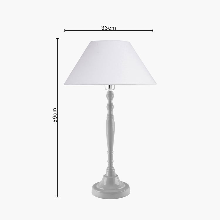 HOMESAKE Contemporary Decor White Textured Metal Table Lamp