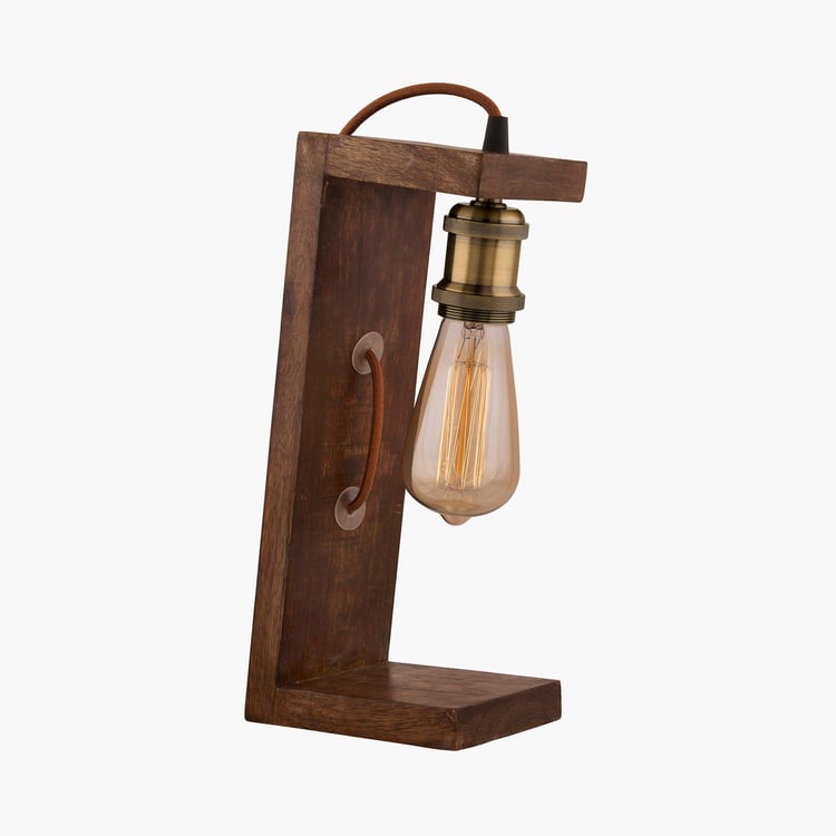 HOMESAKE Contemporary Brown Rustic Wooden Table Lamp