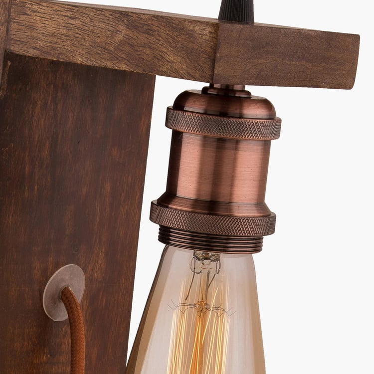 HOMESAKE Contemporary Decor Brown Wooden Table Lamp