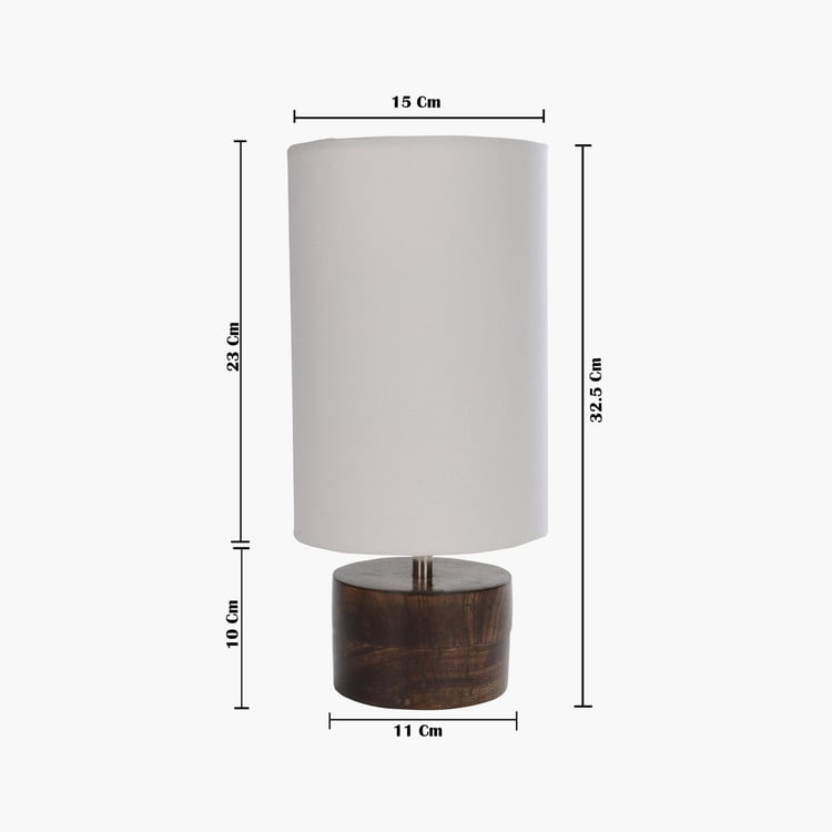 HOMESAKE Contemporary Decor White Wooden Table Lamp With Shade