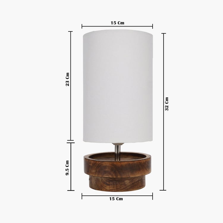 HOMESAKE Contemporary Decor White Wooden Table Lamp With Shade