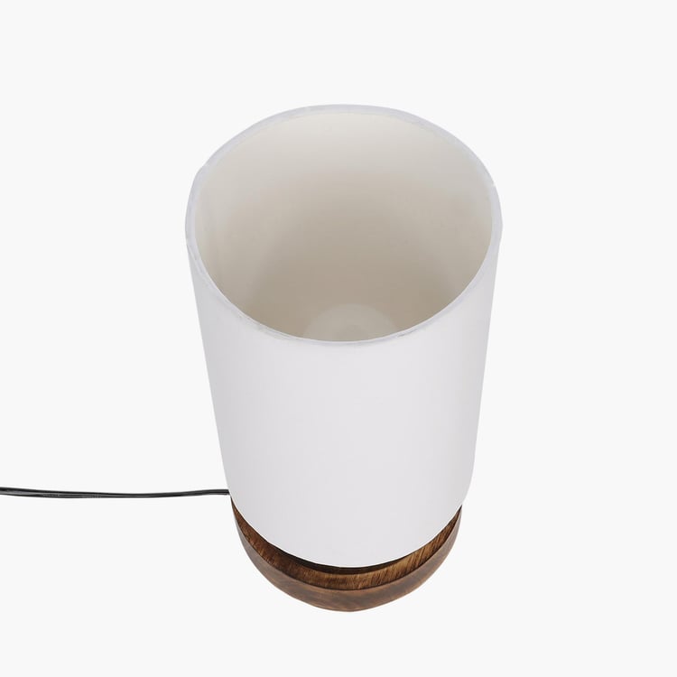 HOMESAKE Contemporary Decor White Wooden Table Lamp With Shade