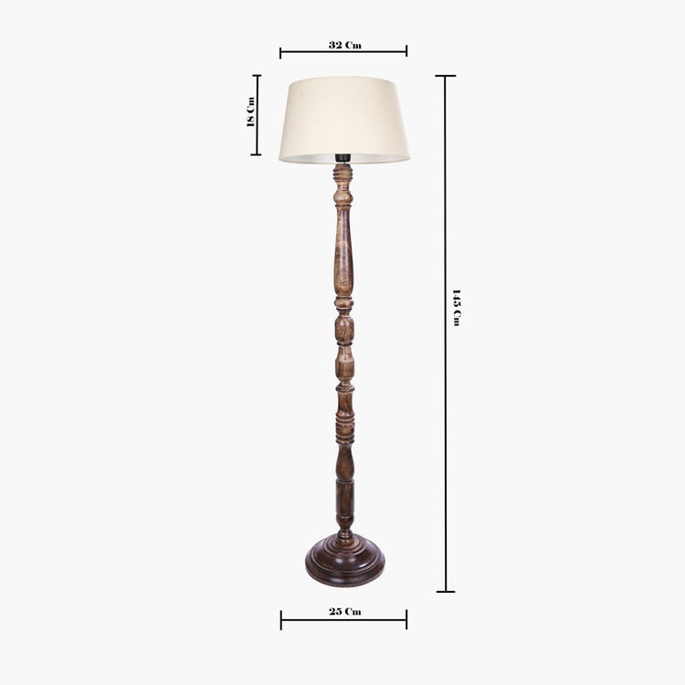 HOMESAKE Contemporary Decor Brown Wooden Floor Lamp