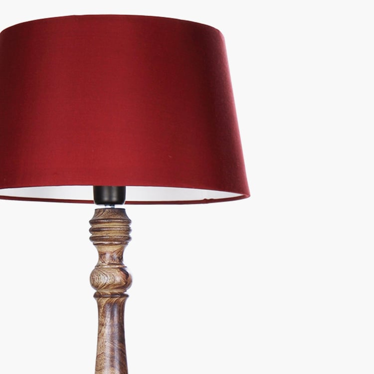 HOMESAKE Contemporary Decor Red Wooden Floor Lamp