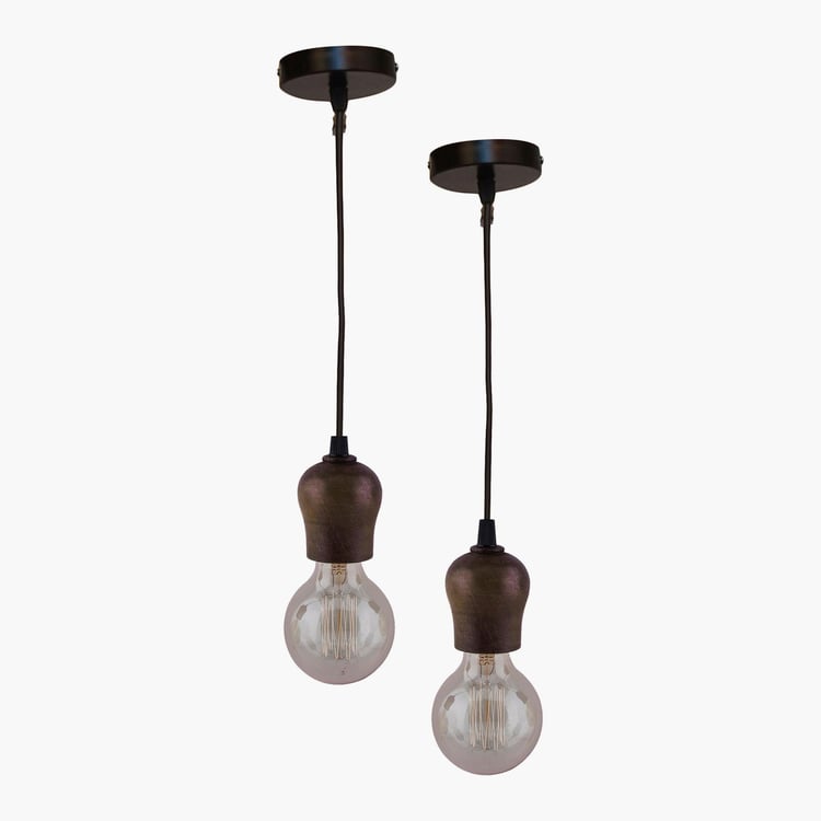 HOMESAKE Contemporary Decor Brown Solid Metal Ceiling Lamps - Set of 2