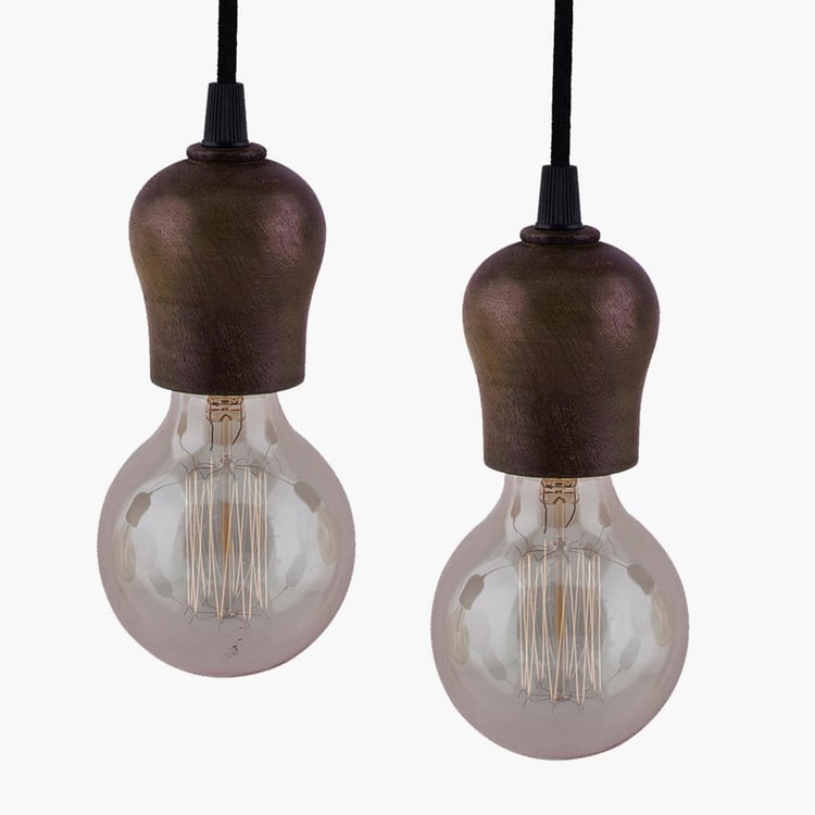 HOMESAKE Contemporary Decor Brown Solid Metal Ceiling Lamps - Set of 2