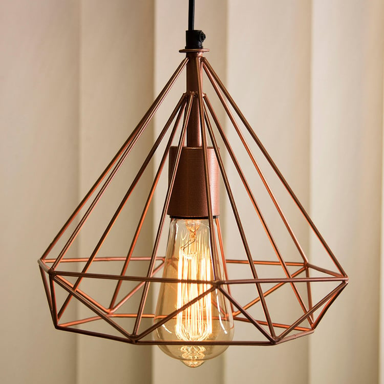 HOMESAKE Contemporary Decor Copper Diamond Shaped Metal Ceiling Lamp