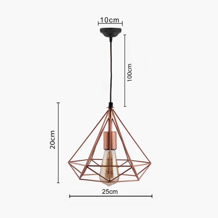 HOMESAKE Contemporary Decor Copper Diamond Shaped Metal Ceiling Lamp