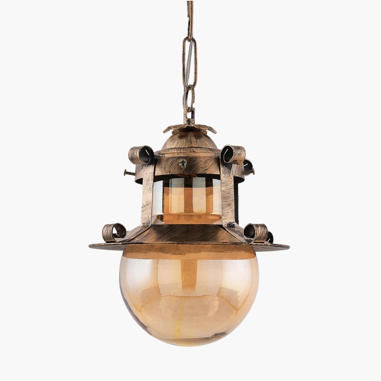 HOMESAKE Contemporary Decor Gold Metal and Glass Ceiling Lamp