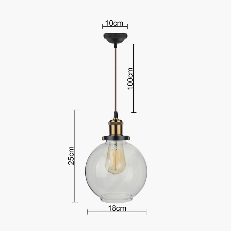 HOMESAKE Contemporary Decor Transparent Glass Ceiling Lamp