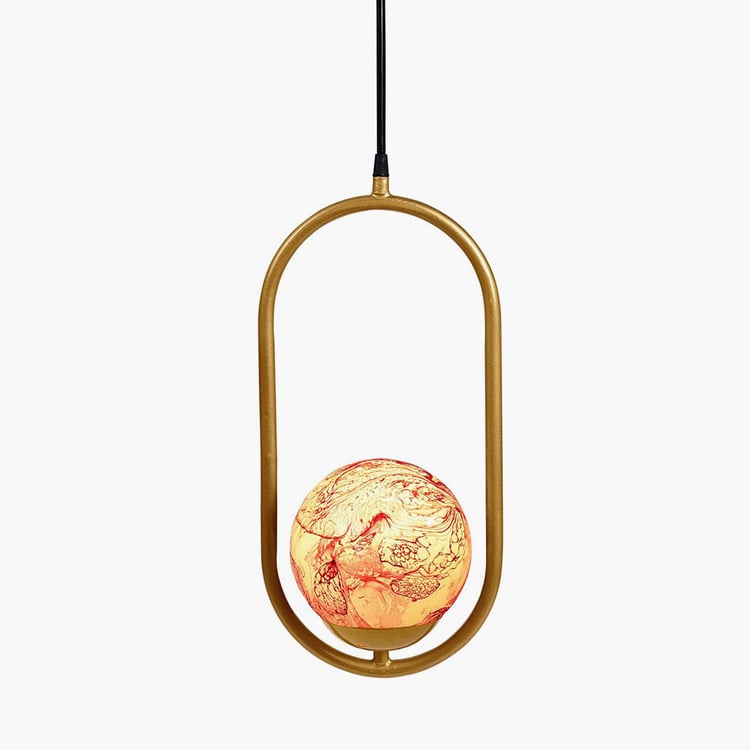 HOMESAKE Contemporary Decor Red Printed Metal Ceiling Lamp