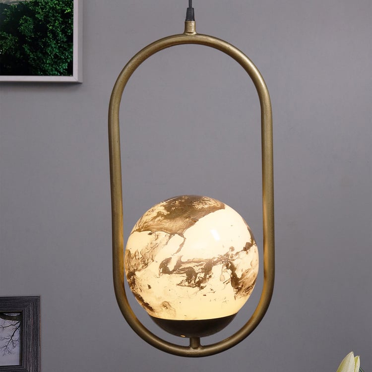 HOMESAKE Contemporary Decor Gold Printed Metal Ceiling Lamp