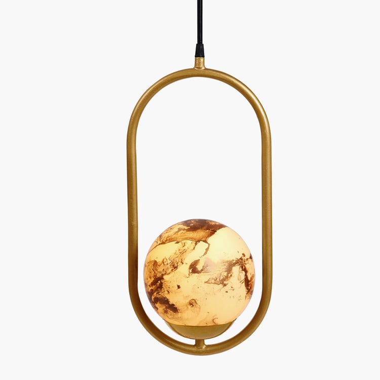 HOMESAKE Contemporary Decor Gold Printed Metal Ceiling Lamp