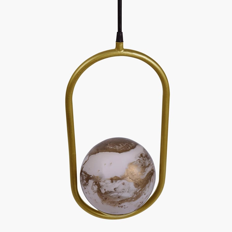 HOMESAKE Contemporary Decor Gold Printed Metal Ceiling Lamp