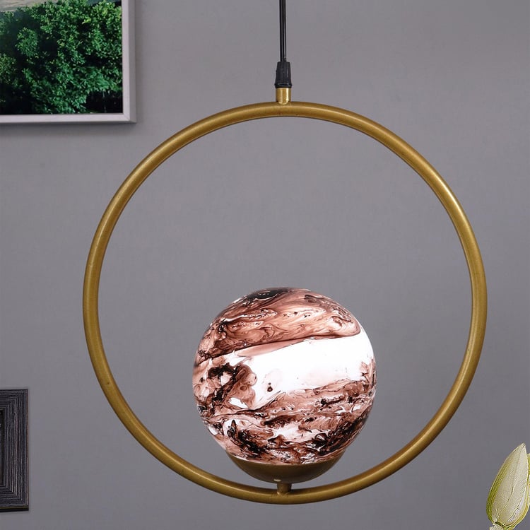 HOMESAKE Contemporary Decor Gold Printed Metal Ceiling Lamp