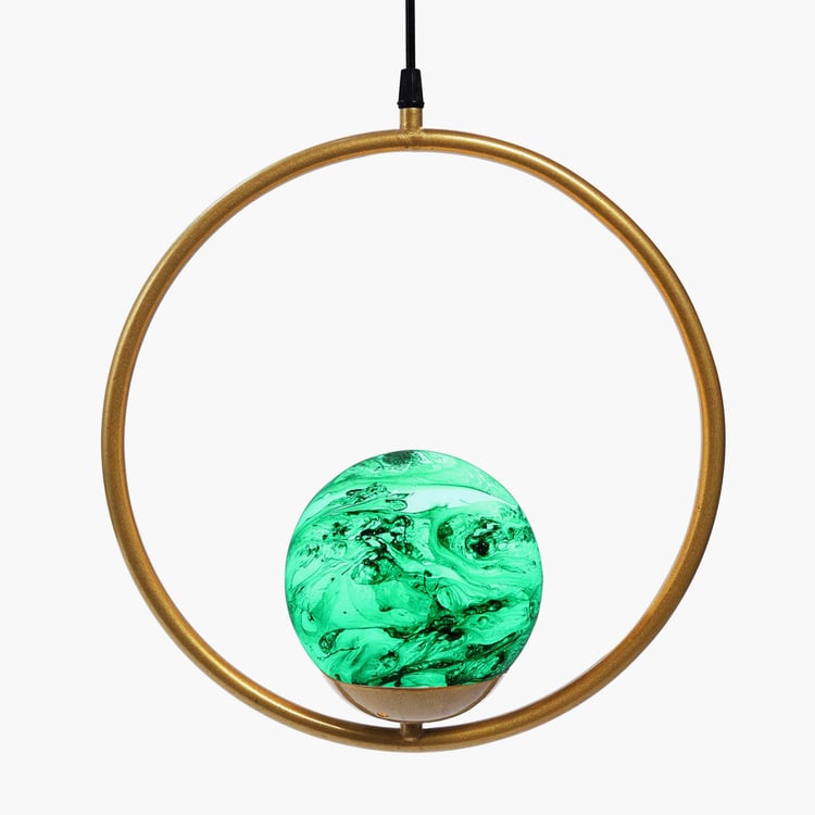 HOMESAKE Contemporary Decor Green Printed Metal Ceiling Lamp