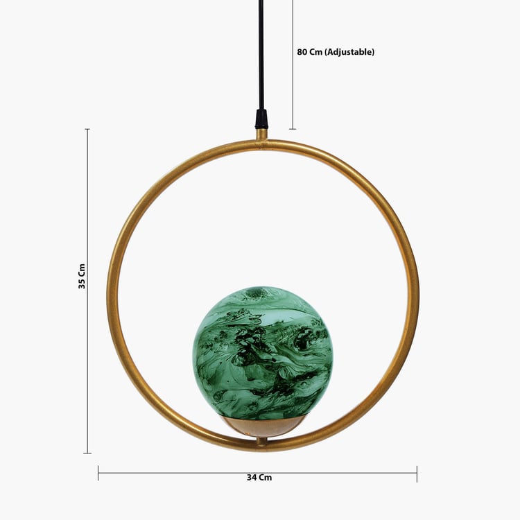 HOMESAKE Contemporary Decor Green Printed Metal Ceiling Lamp