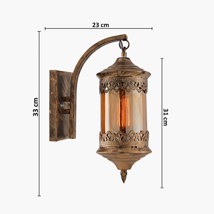 HOMESAKE Contemporary Decor Gold Metal and Glass Wall Lamp