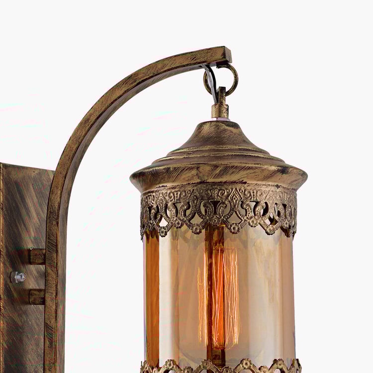 HOMESAKE Contemporary Decor Gold Metal and Glass Wall Lamp