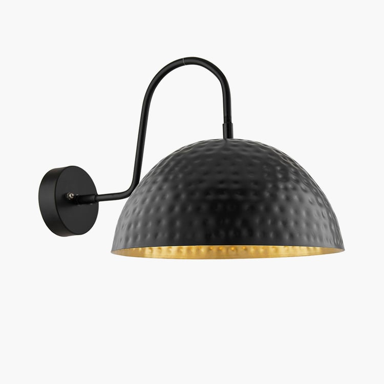 HOMESAKE Contemporary Decor Black Textured Metal Wall Lamp