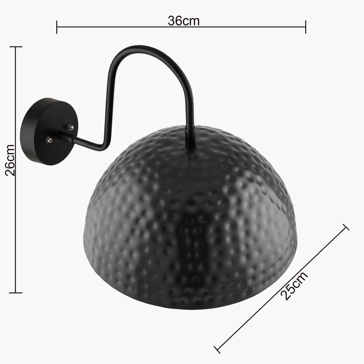 HOMESAKE Contemporary Decor Black Textured Metal Wall Lamp