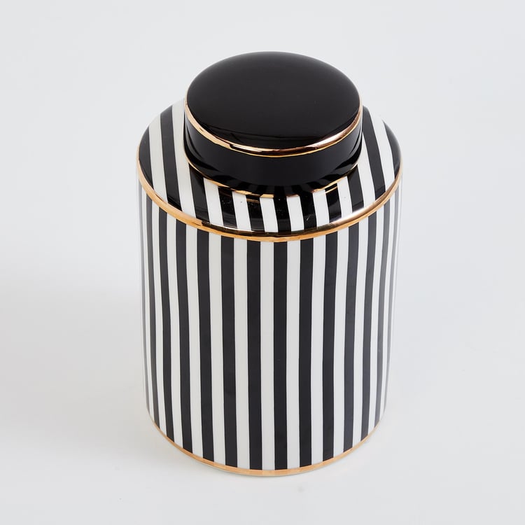 Andrey Ceramic Striped Decorative Canister