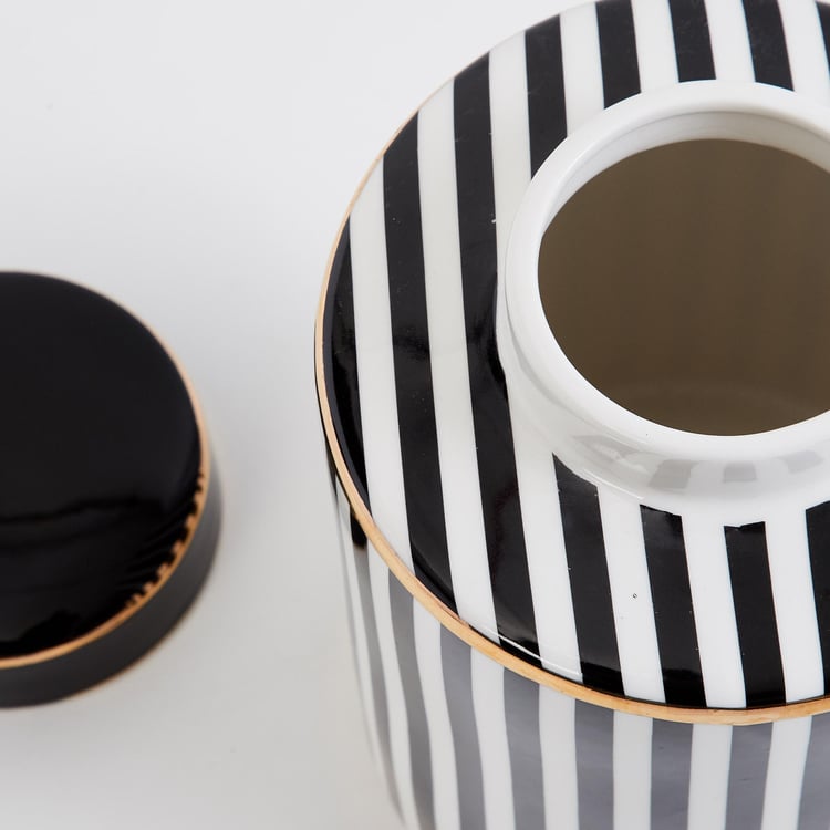 Andrey Ceramic Striped Decorative Canister