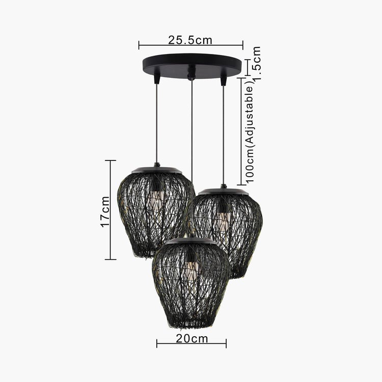 HOMESAKE Contemporary Decor Black Metal Cluster Lamps And Chandelier