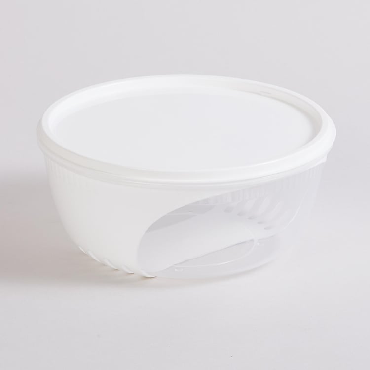 Fiesta White Round Storage Containers with Lid - Set of 3