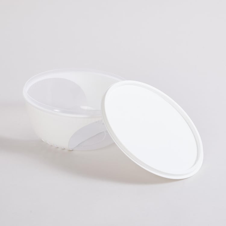 Fiesta White Round Storage Containers with Lid - Set of 3