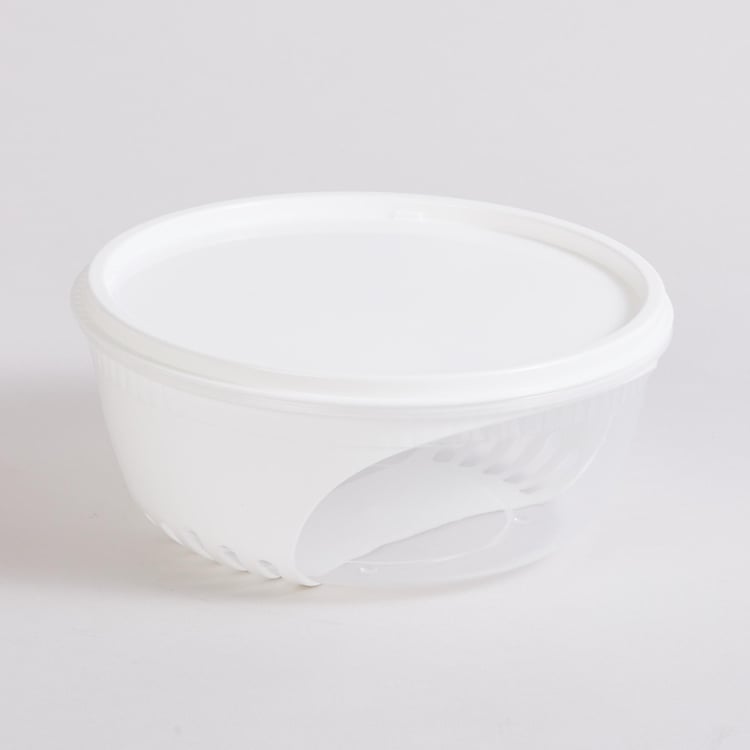 Fiesta White Round Storage Containers with Lid - Set of 3
