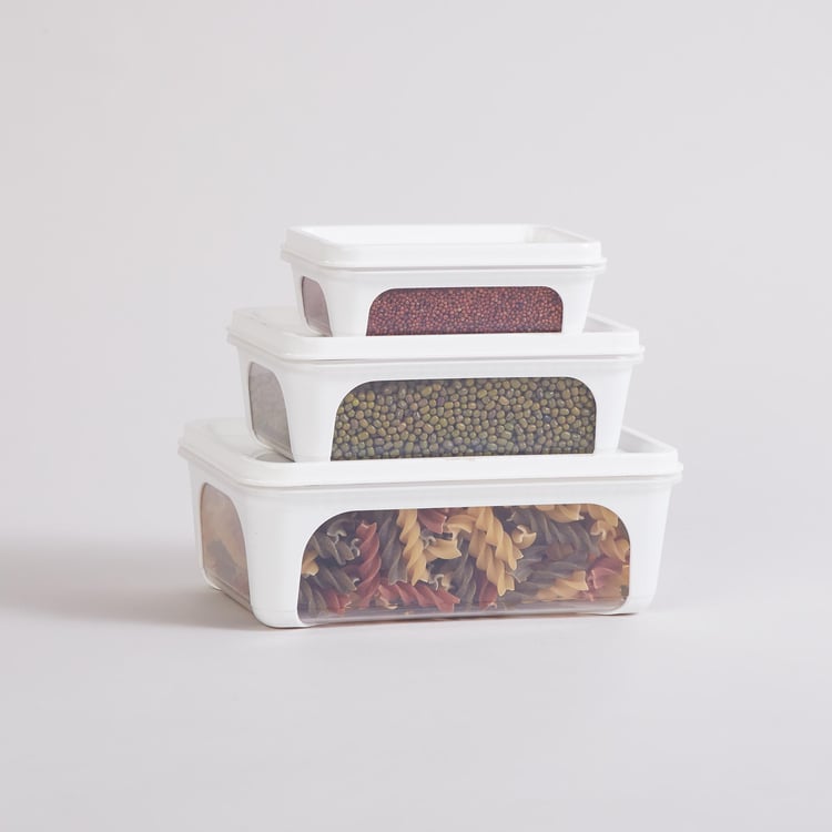 Fiesta White Storage Container with Lid - Set of 3