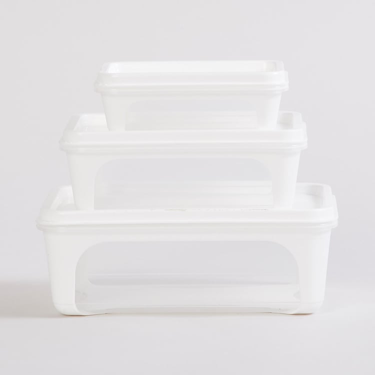 Fiesta White Storage Container with Lid - Set of 3