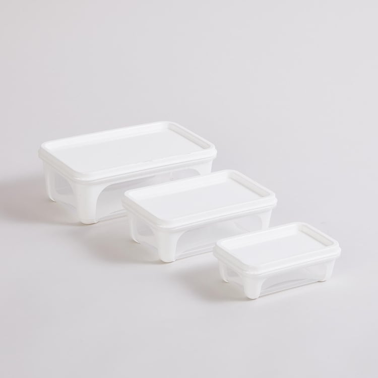 Fiesta White Storage Container with Lid - Set of 3