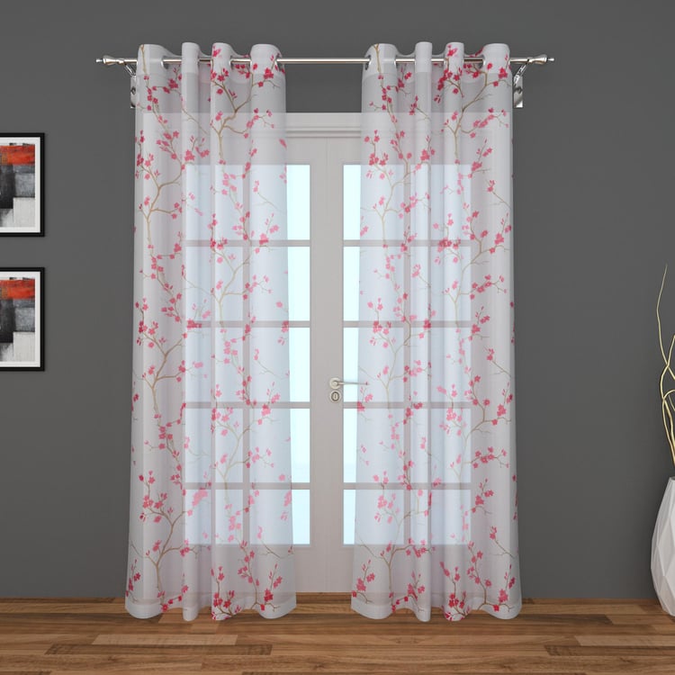 Lavish Set of 2 Printed Sheer Door Curtains