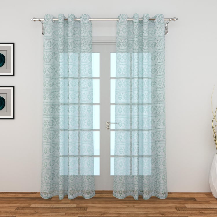 Lavish Set of 2 Printed Light Filtering Door Curtains