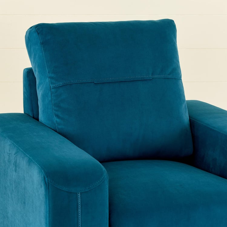 Quebec Fabric 1-Seater Sofa - Blue