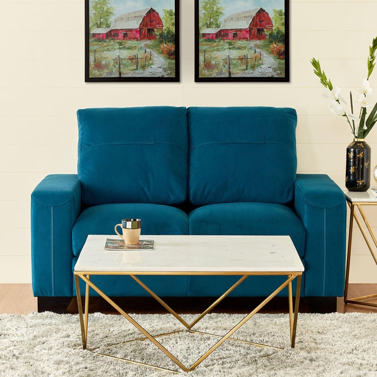 Quebec Velvet 2-Seater Sofa - Teal