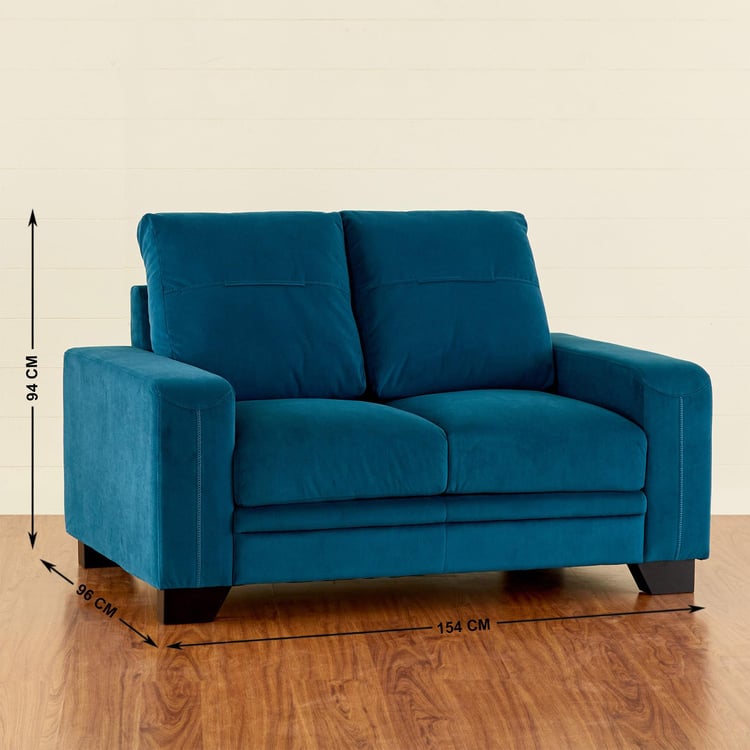 Quebec Velvet 2-Seater Sofa - Teal