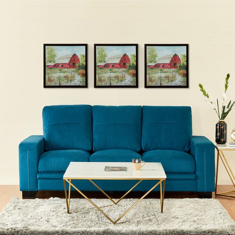 Quebec Velvet 3-Seater Sofa - Teal