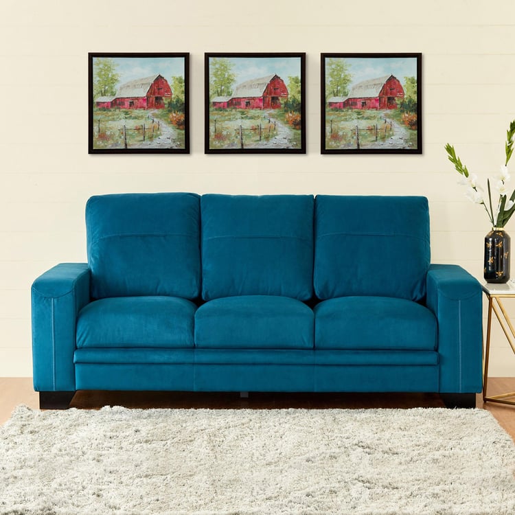 Quebec Velvet 3-Seater Sofa - Teal