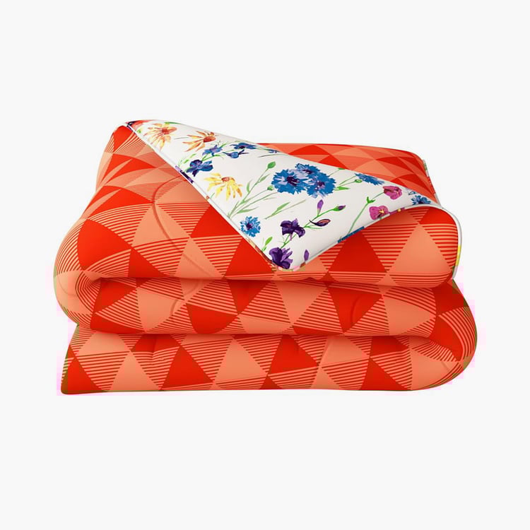 PORTICO Tuscan Multicolour Printed Cotton Queen Bed-In-A-Bag Set - 4Pcs